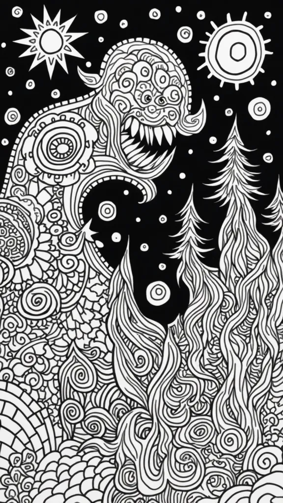 psychedelic coloring pages printable